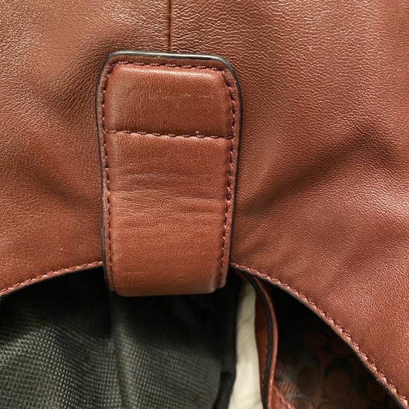 Coach Chestnut Brown Leather Shoulder Bag with Stud Detailing - Picture 13 of 13